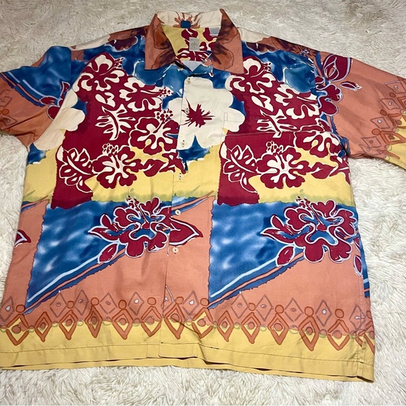 Burma Bibas Vintage Men’s Tropical Hawaiian Floral Print Silk Shirt | Size 2XL - Picture 2 of 8